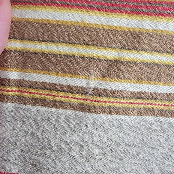 Pottery Barn 2 20x20 Inch Throw Pillow Covers Linen Cotton Blend Neutral Striped - Picture 7 of 11